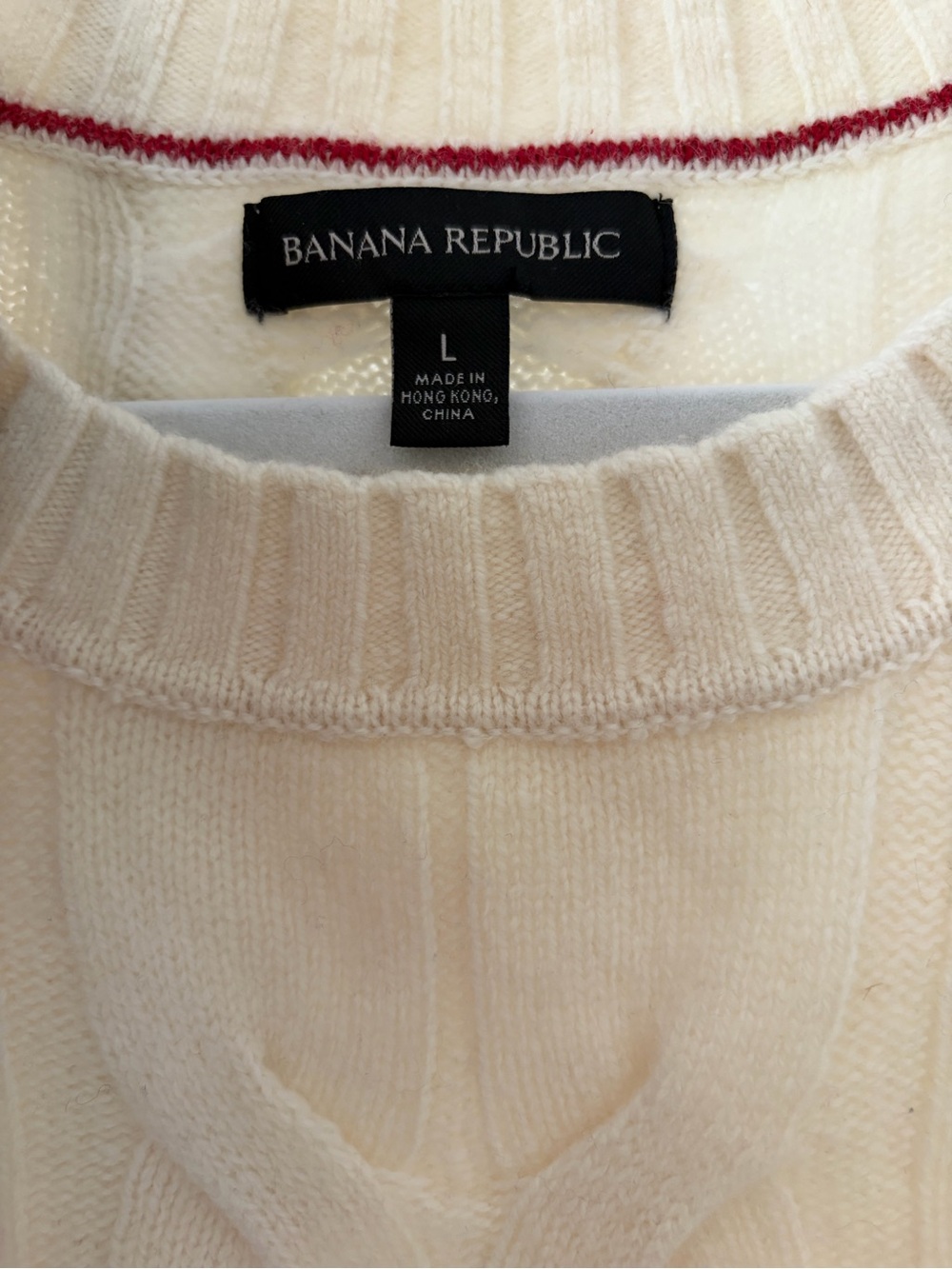 Banana Republic Cable Knit wool Crewneck Sweaters - Tan & Cream - Picture 14 of 14